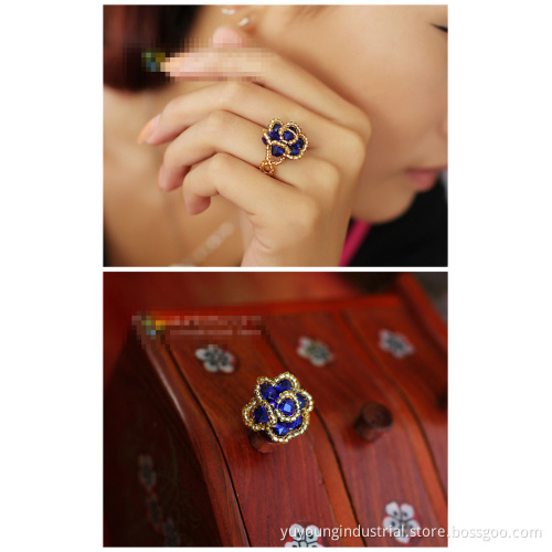 Fashion Flower Crystal Ring Jewelry (JZ0703)